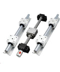 Pro Grade CNC Ballscrew Kit With SFU1204 SFU1605 SFU2005 SFU2505 And 2 SBR Linear Guides SBR12 SBR16 SBR20 SBR25 Plus 4 Sliders For 3D Router CNC Milling showing rails and ball screws