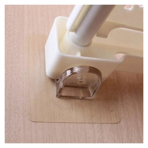 60Pcs Transparent Shelf Support Pegs With Nail Free Adhesive Clips for secure hold on wood surface
