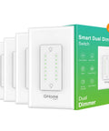 Smart Dual Dimmer Switch 2 In 1 Control For Two Lights, WiFi Light Switch That Plays Nice With Alexa And Google Home, Space Saving Neutral Wire Required, Voice Control Single Pole 4 Pack packaging