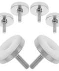 Adjustable Furniture Leveling Feet Set For Wood Legs And Chairs Heavy Duty Screw In Levelers With M8 Threads Iron And Plastic Construction No Slip Floor Protection Easy Height Tweaks 6 Pack, six chrome feet