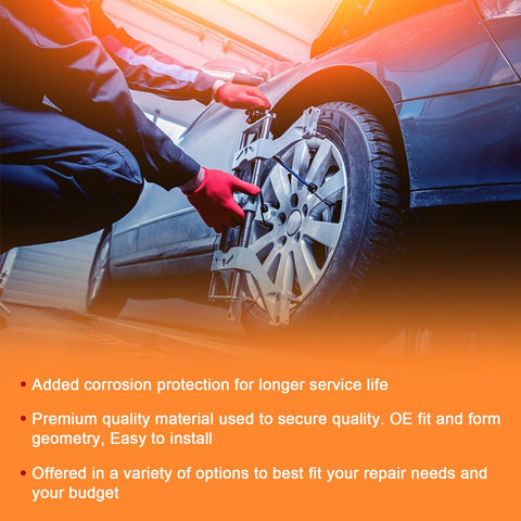 Mechanic adjusting wheel alignment with Front Brake Caliper Pins Kit 2Pcs For Ford Expedition And F150 in auto shop