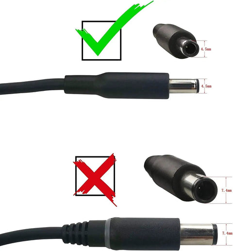 Inspiron Laptop Charger 65W 4 5mm Tip AC Power Adapter For Inspiron 13 14 15 3000 5000 7000 Series Laptops With Power Cord Genuine Replacement For On The Go And Home Use Fast Safe Charging, 4.5mm tip shown