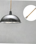 Heavy Duty Chandelier Load Bearing Hook And Ring Kit For Ceiling Light Support with hanging tube and installed lamp view