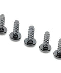 T4 X 12Mm Metric Self Tapping Screws With Pan Head And Phillips Drive Black Oxide Steel for Heavy Hitter performance, five screws aligned.