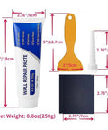 Drywall Patch Repair Kit 250g with scraper, quick dry putty for holes, cracks, and dents on concrete and plaster.