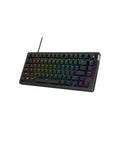 Next Level Custom Ride Hot Swap 75 Percent Mechanical Gaming Keyboard For PC With Gasket Mounted Feel Ambient Light Sensor And Swappable Faceplates in rainbow color backlit design.