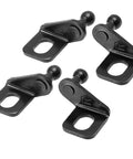 2 Pair 10mm Ball Studs Mounting Brackets Black For Gas Struts Shocks Hood Lifter Replacement Hardware 15x10mm Mounting Holes 3mm Thick Fits 10mm Ball Socket 42x35x21mm black steel brackets with ball studs