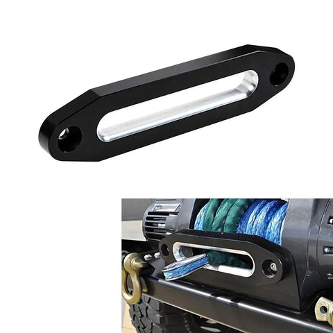 Black Silver Billet Aluminum 10 Inch Hawse Fairlead For ATV UTV And Truck Universal 10 Inch Bolt Mount Protects Synthetic Winch Rope Fits 8000 To 15000 Lbs Systems From KFI Ramsey