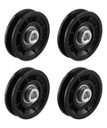 Nylon Cable Pulley Wheel For Fitness Machines And Home Gyms Smooth Glide Bearing Roller Quiet Durable DIY Lifting And Garage Door Sheave Accessory 70mm Size, 4 wheels
