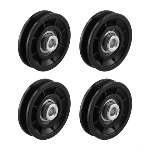 Nylon Cable Pulley Wheel For Fitness Machines And Home Gyms Smooth Glide Bearing Roller Quiet Durable DIY Lifting And Garage Door Sheave Accessory 70mm Size, 4 wheels