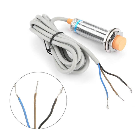 Inductive And Capacitive Proximity Sensor Switch With 3 Wires NPN NC for metal and non-metal detection, industrial automation device.