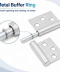 3 Inch Stainless Steel Lift Off Hinges Set Of 4 With Mounting Screws For Cabinets And Doors showing metal buffer ring for smooth operation.