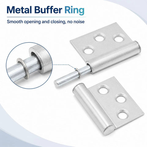 3 Inch Stainless Steel Lift Off Hinges Set Of 4 With Mounting Screws For Cabinets And Doors showing metal buffer ring for smooth operation.