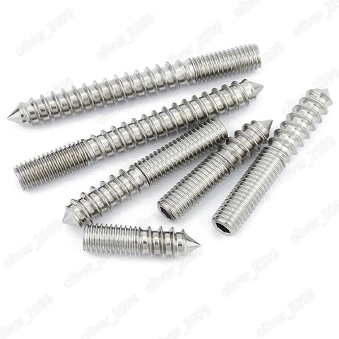 Hex Socket Hanger Bolt For Furniture 304 Stainless Steel Double Headed Self Tapping Screw M6x80 Long Heavy Duty Fastener