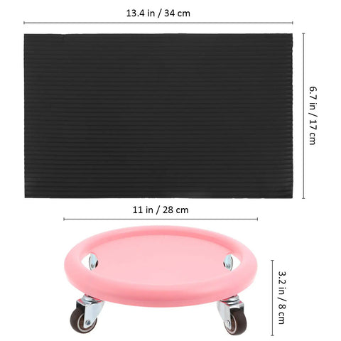 Four Wheel Ab Roller For Core Workout With Knee Mat Must Have Non Slip Roller For Home Gym Quiet Training Multi Directional Sliding Design