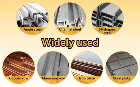 Materials list for 11mm Hexagon Hole Punch Die Set with angle steel, channel steel, H-shaped steel, copper row, aluminum row, iron plate.