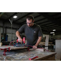 Pro Grade Pneumatic Pin Nailer For Cabinet Trim And Fine Woodworking Ships Ready Using Twenty One Gauge Straight Collated Pins From Half Inch To Two Inches at work.