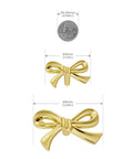 Brushed Gold Bow Dresser Knobs 4 Pack Large Decorative Cabinet Drawer Pulls for Girls Bedroom and Nursery Decor Two Size Options