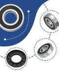 Washing Machine Bearing And Seal Repair Kit featuring 6306 2RS and 6307 2RS bearings with 45 84 10 12 mm shaft seal parts