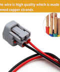 2 Pin Side Marker Light Connector For Lexus ES330 RX330 2004 2005 2006 Easy Install Pigtail Wire Harness, shown with copper wires