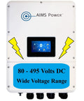 Beast Mode 4.6 Kilowatt Up To 6.9 Kilowatt Pv Hybrid Solar Inverter With Mppt Charge Controller and Grid Tie Battery Backup showing LCD screen and input ports.