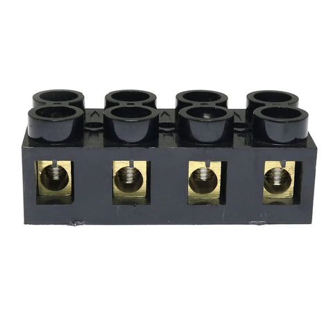 500V 60A 4 Position Dual Row Screw Terminal Block Heavy Duty Insulated Barrier Strip For Electrical Wiring And Control Panels Black