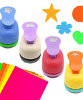 4 Pack Paper Punches Set 1 Inch Shapes Round Star Heart Flower For Scrapbooking DIY Crafts Party Favors Gift Wrapping Tool