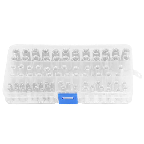 Rivet Nut Kit 100 Pcs Flat Head Aluminum Rivet Nuts Inserts M4 M5 M6 M8 for Metal Panels in transparent case