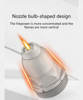 Bulb-shaped design of Premium LGK100 And LGK120 Plasma Cutting Nozzle 1.5mm Copper Torch Consumable with flames visible.