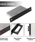 Recessed Finger Flush Pulls With Edge Pull For Pocket Doors, Closets, Sliding And Barn Doors, Black Stainless Steel 6 Inch