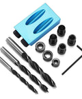 Essential 14 Piece Pocket Hole Jig Drill Kit With 15 Degree Dowel Joinery Set Includes 6mm 8mm 10mm Drill Bits and Accessories
