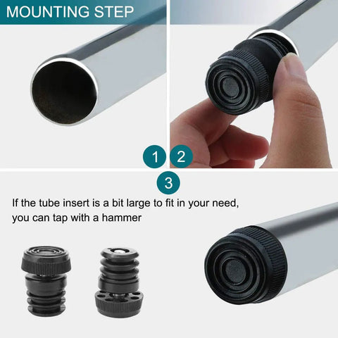 Mounting steps for 1 Inch Furniture Leveling Feet Set, 25mm OD Round Insert Adjustable Levelers, Heavy Duty Floor Protectors