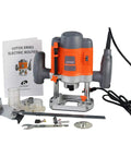 Workhorse Plunge Wood Router With Edge Guide 110 120V 1.6 HP Motor Variable Speed 16000 30000 RPM Durable Electric Router with accessories