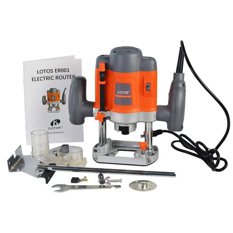 Workhorse Plunge Wood Router With Edge Guide 110 120V 1.6 HP Motor Variable Speed 16000 30000 RPM Durable Electric Router with accessories