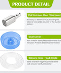 Silicone Water Dispenser Hose For 5 Gallon Bottles With 304 Stainless Steel Countersunk Head Replacement Hose features
