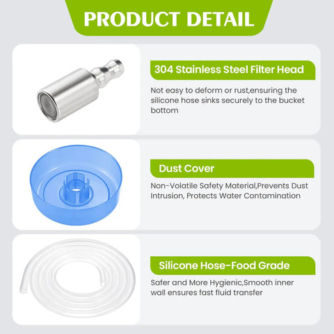 Silicone Water Dispenser Hose For 5 Gallon Bottles With 304 Stainless Steel Countersunk Head Replacement Hose features