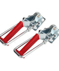 Heavy Duty U Toggle Clamps 2 Pack, 2000 Lb Capacity, Self Locking Zinc Plated Cold Rolled Steel with red handles