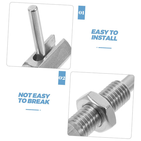 Top Shelf Stainless Steel L Handle Spring Plunger Pin Knockout Security Lock detailed view of pin and threading for easy installation.