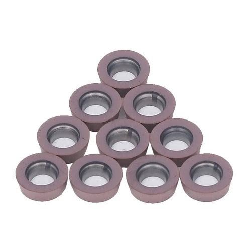 10 Piece Carbide Turning Insert Set For CNC Lathe Milling Machine Tools, durable compact cutter heads with internal holes.