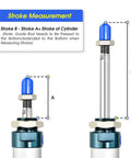 Diagram showing stroke measurement of 25mm Bore 50mm Stroke Pneumatic Air Cylinder Double Acting With Y Connector And Two 6mm Fittings