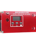 Portable Mini Spot Welder With LCD Display, Dual Power From Lithium Battery Packs Or 12V Car Supply, red casing, front view