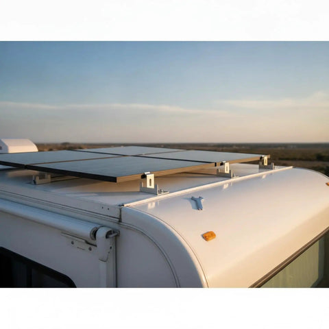 Offset Z Shaped Mounting Kit In Aluminum Alloy For RV And Marine Solar Panels securing solar panel on RV roof