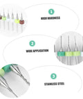 10 Piece Engraving Drill Bit Set Tungsten Carbide For CNC PCB Drilling Pro Grade Nano Sharp Bits with high hardness and application