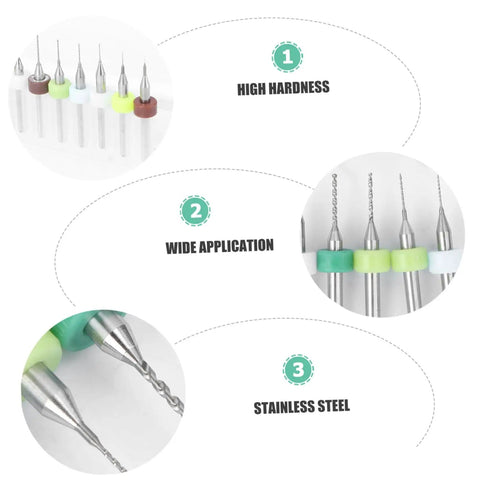 10 Piece Engraving Drill Bit Set Tungsten Carbide For CNC PCB Drilling Pro Grade Nano Sharp Bits with high hardness and application