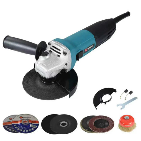 Powerful 7.5 Amp Corded Angle Grinder With 11,000 RPM For Metal Cutting And Grinding, Four And A Half Inch Tool with accessories