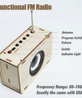 Hands On Radio Kit For Kids And Teens Ages 6 To 15 Learn Circuit Engineering With A DIY Electronics Project wooden radio side view