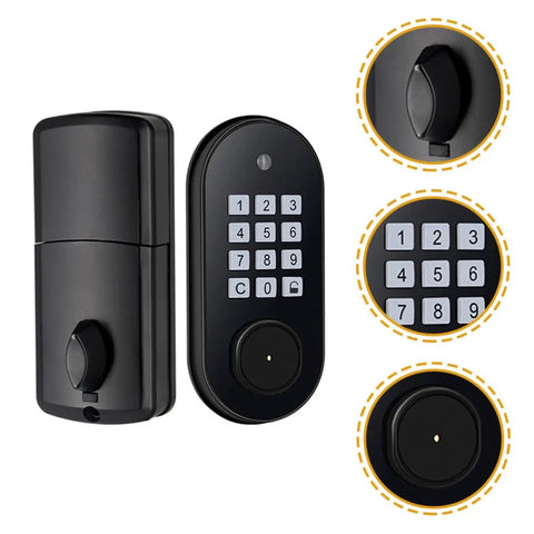 Slick Electronic Keypad Keyless Entry Door Lock And Rock Solid Deadbolt For Front Door featuring anti peep virtual codes.