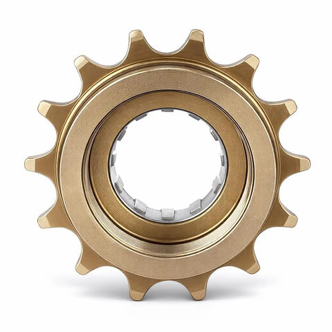 Single Speed Freewheel 14T Sprocket Gear for Mountain Road and Folding Bikes, Bronze Metal, Easy Install Conversion Kit