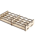Legit Slick Wooden Paint Rack And Modular Pigment Organizer For Artists No Fuss Assembly, 24 tube capacity wooden unit.