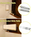 Heavy Duty Locking Drawer Slides 48 Inch Full Extension 1 Pair with closed and fully extended slide rails, 264 lb capacity